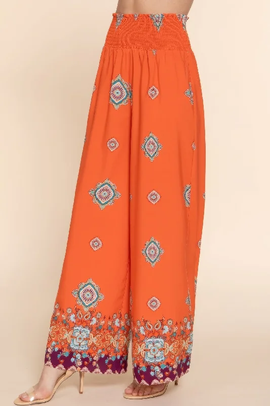 Weekend Extravaganza: Shop Now Wide Leg Border Print Woven Pants