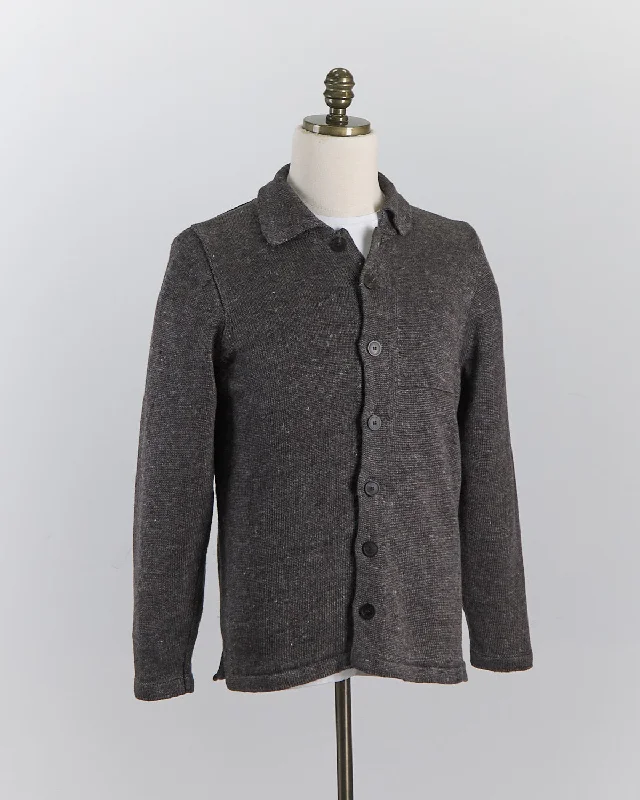 Quick Sale Signature 100% Washed Linen Charcoal Marl Shirt Jacket