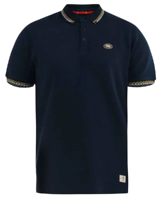 Price Cut D555 Men's OTIS-High/Low Knitted Polo With 2 Colour Tipping Ribbed Collar in Navy, 3XL to 6XL Price Cut D555 Men's OTIS-High/Low Knitted Polo With 2 Colour Tipping Ribbed Collar in Navy, 3XL to 6XL