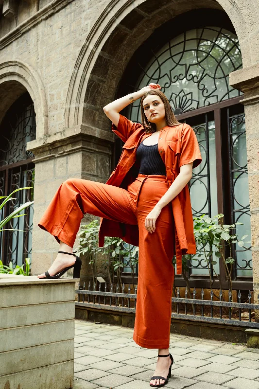Unbeatable Prices Rust Women Wide Leg Pant