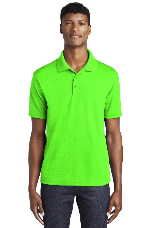 Warehouse Sale Sport-Tek Mens RacerMesh Moisture Wicking Short Sleeve Polo Shirt - Neon Green Warehouse Sale Sport-Tek Mens RacerMesh Moisture Wicking Short Sleeve Polo Shirt - Neon Green