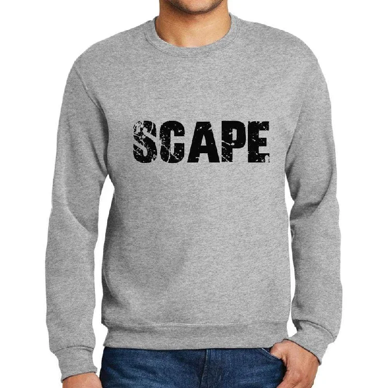 Year-End Sale Men's Printed Graphic Sweatshirt Popular Words SCAPE Grey Marl