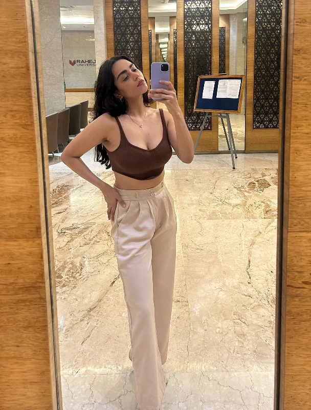 Early Access Beige korean pleated pants