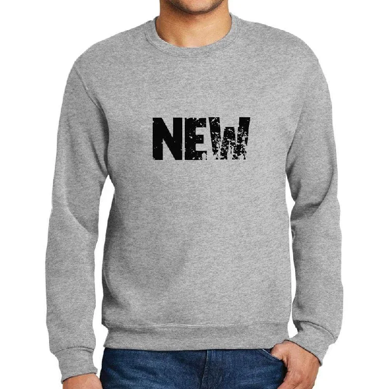 Unmissable Sale Men's Printed Graphic Sweatshirt Popular Words NEW Grey Marl