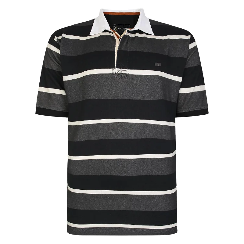 Weekend Deal KAM Men's KBS 5478 Short Sleeve Striped Rugby Polo in 2 Colours, 2XL to 8XL Weekend Deal KAM Men's KBS 5478 Short Sleeve Striped Rugby Polo in 2 Colours, 2XL to 8XL