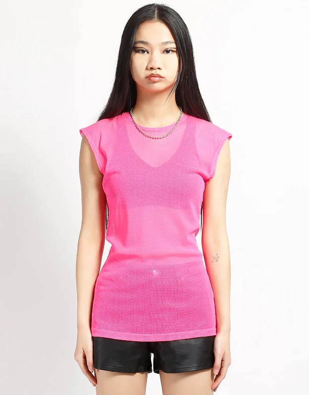 Weekend Offers That Thrill MUSCLE TANK FISHNET PINK