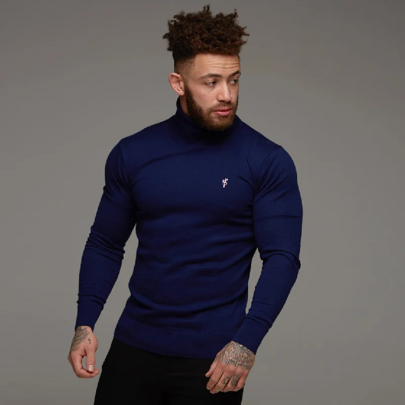 Savings Event Father Sons Classic Navy Roll Neck Knitted Jumper (Pink Emblem) - FSH080 (LAST CHANCE) Savings Event Father Sons Classic Navy Roll Neck Knitted Jumper (Pink Emblem) - FSH080 (LAST CHANCE)