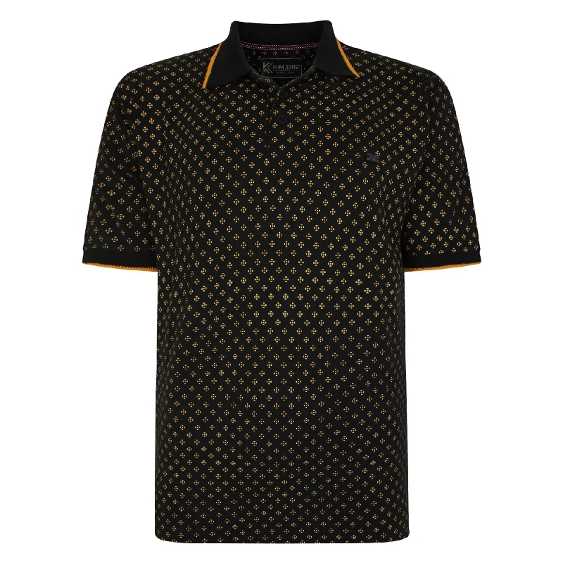 Shop and Save KAM Men's KBS 5476 Short Sleeve Dobby Print Polo with Jacquard Tipped Collar in 2 Colours, 2XL to 8XL Shop and Save KAM Men's KBS 5476 Short Sleeve Dobby Print Polo with Jacquard Tipped Collar in 2 Colours, 2XL to 8XL