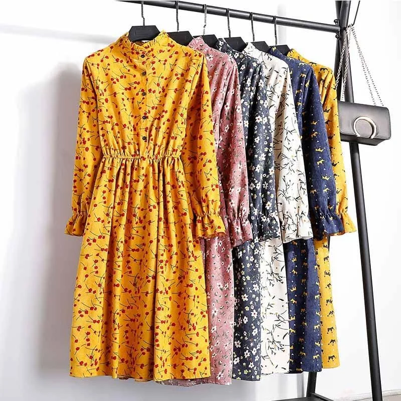Super Bargain Autumn Dress Women 2019 Corduroy Plus Size Long Sleeve Cotton Dresses Floral Cherry Shirt Tunic Winter Harajuku Mori Party Dress Super Bargain Autumn Dress Women 2019 Corduroy Plus Size Long Sleeve Cotton Dresses Floral Cherry Shirt Tunic Winter Harajuku Mori Party Dress
