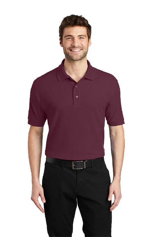 Deal Mania Port Authority Mens Silk Touch Wrinkle Resistant Short Sleeve Polo Shirt - Burgundy Deal Mania Port Authority Mens Silk Touch Wrinkle Resistant Short Sleeve Polo Shirt - Burgundy
