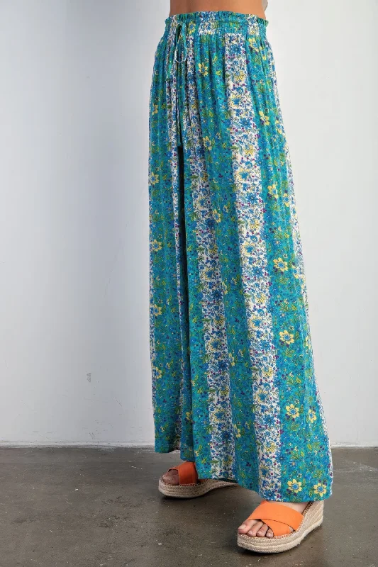 Year-End Deals Floral Print Gauze Palazzo Pants