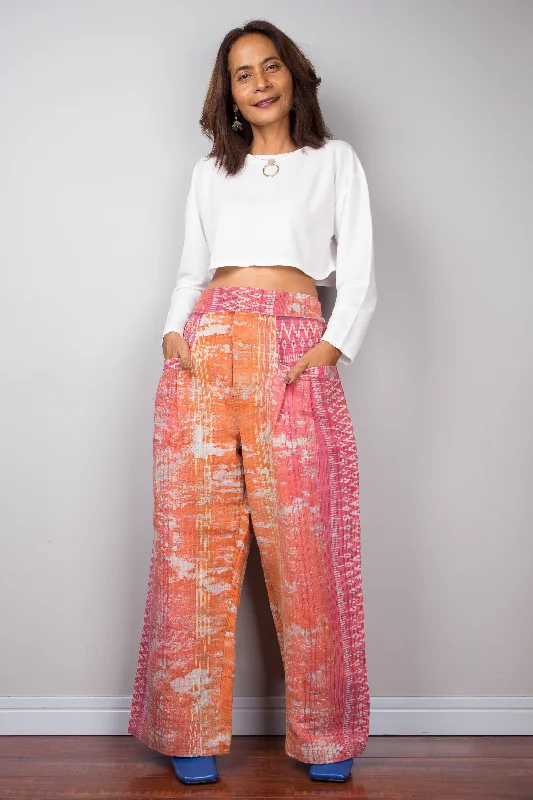 Low Price Orange hemp pants