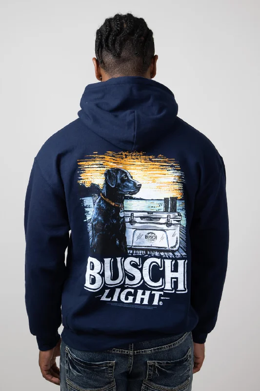 Special Discount Busch Dog Cooler Hoodie for Men in Navy | 3852-NAVY