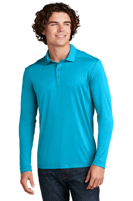 Discount Deals Sport-Tek Mens Moisture Wicking Long Sleeve Polo Shirt - Sapphire Blue - Closeout Discount Deals Sport-Tek Mens Moisture Wicking Long Sleeve Polo Shirt - Sapphire Blue - Closeout