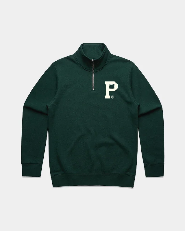 Midnight Sale Essential "P" Quarter Zip - Pine Green