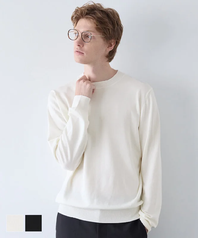 Overstock Sale 1/1〜福袋対象★ クルーネックハイゲージニットトップス メンズ メール便不可