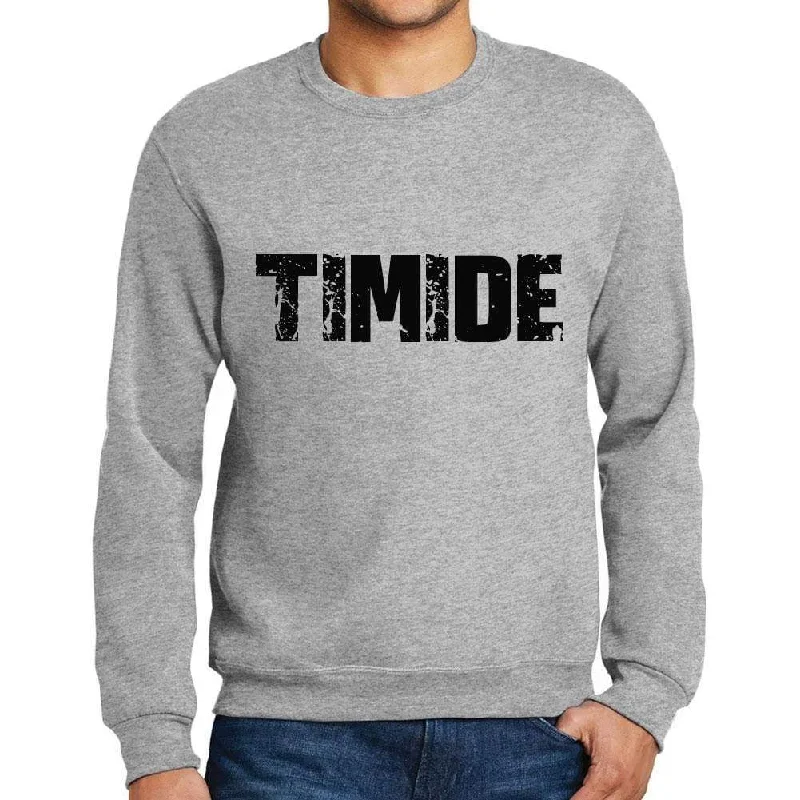 Weekend Steals Await Men's Printed Graphic Sweatshirt Popular Words TIMIDE Grey Marl Weekend Steals Await Men's Printed Graphic Sweatshirt Popular Words TIMIDE Grey Marl