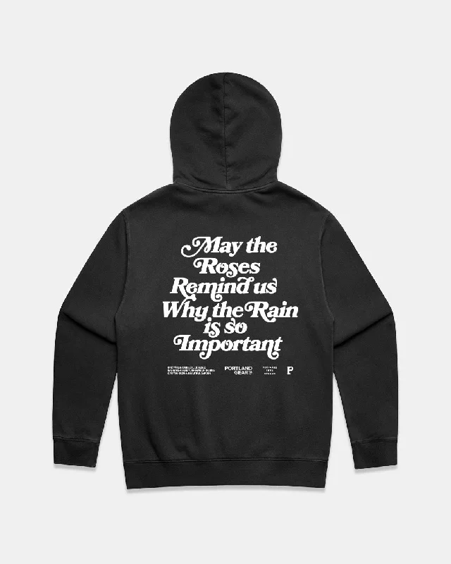 Can't Beat Sueded Slogan Hoodie - Faded Black