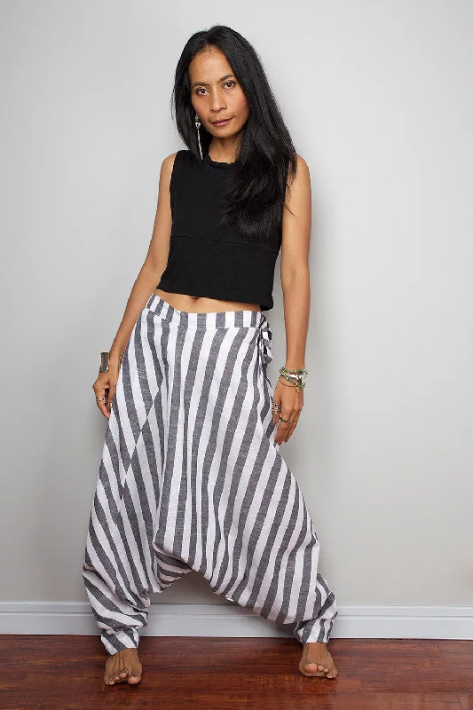 Weekend Deals That Please Striped Pants / Wide leg pants / Striped Cotton Harem Pants : Nature Touch Collection III Weekend Deals That Please Striped Pants / Wide leg pants / Striped Cotton Harem Pants : Nature Touch Collection III