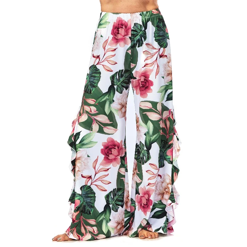 Floral - Green/White