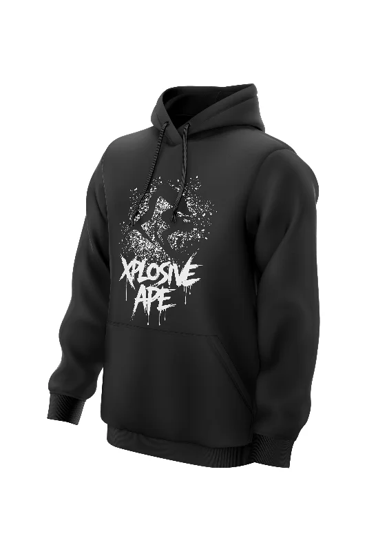 Limited Time Discount XAPE Primal Spray Hoodie - Black