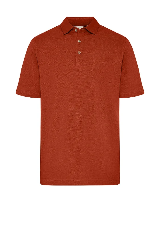 Deep Discounts Bugatti Pocket Polo Shirt, Burnt Orange