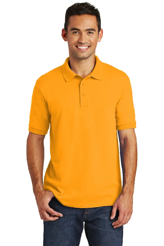 Savings Alert Port & Company Mens Core Stain Resistant Short Sleeve Polo Shirt - Gold