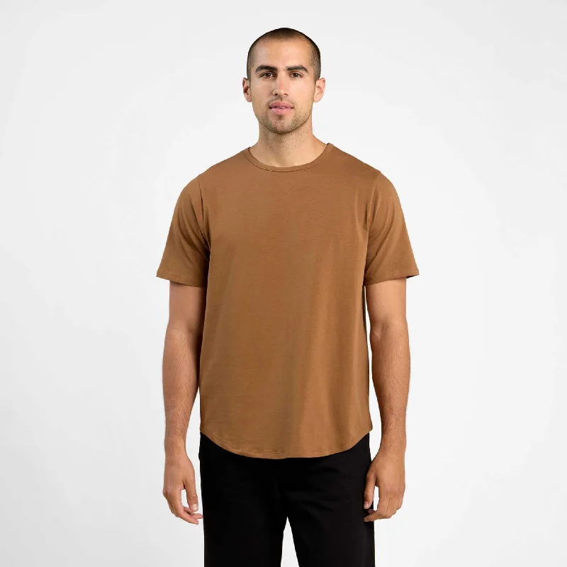Weekend Deals to Brighten Your Day Short Sleeve Curved Hem T-Shirt | Chocolate