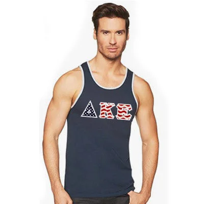Instant Savings Fraternity Tank Top, Stars and Stripes Letters - 3633 - TWILL