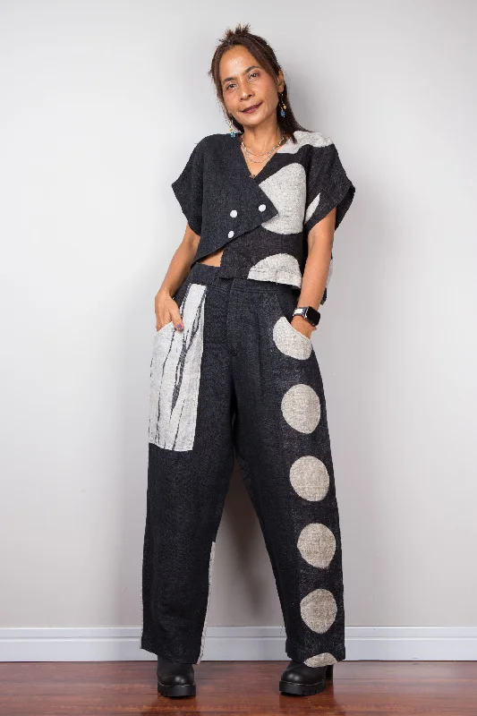 Weekend Specials to Delight Matching hemp pants and blouse tunic (shibori and dot)