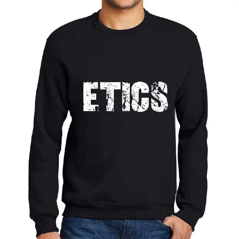 Weekend Bargains to Sizzle Men's Printed Graphic Sweatshirt Popular Words ETICS Deep Black Weekend Bargains to Sizzle Men's Printed Graphic Sweatshirt Popular Words ETICS Deep Black