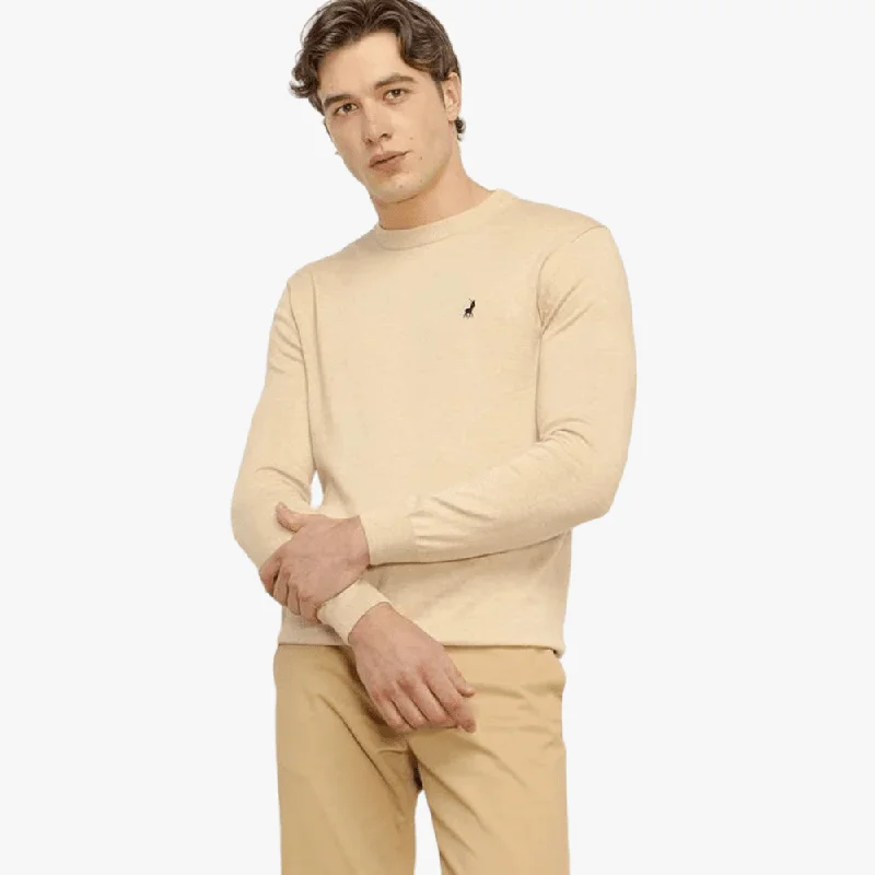 Year-End Sale Polo Mens Essential Crew Sweater Taupe