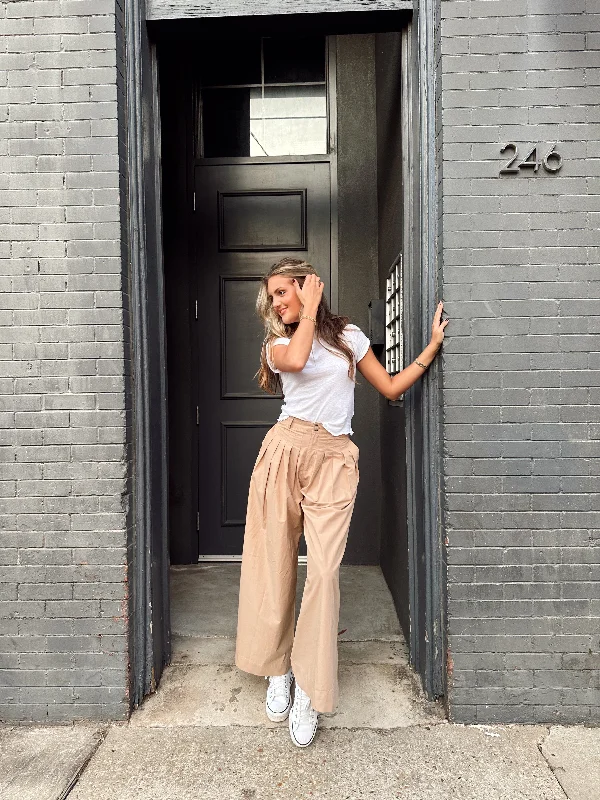 Weekend Offers That Please Preston Pleats Pant - Khaki