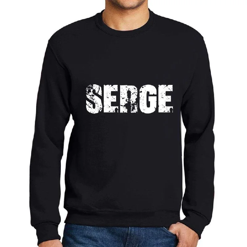 Weekend Savings Spectacle Men's Printed Graphic Sweatshirt Popular Words SERGE Deep Black Weekend Savings Spectacle Men's Printed Graphic Sweatshirt Popular Words SERGE Deep Black