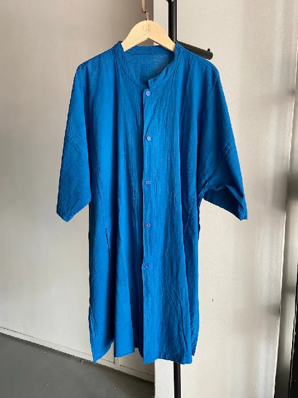 Weekend Savings Extravaganza Hand-dyed Button Shirt (Blue)