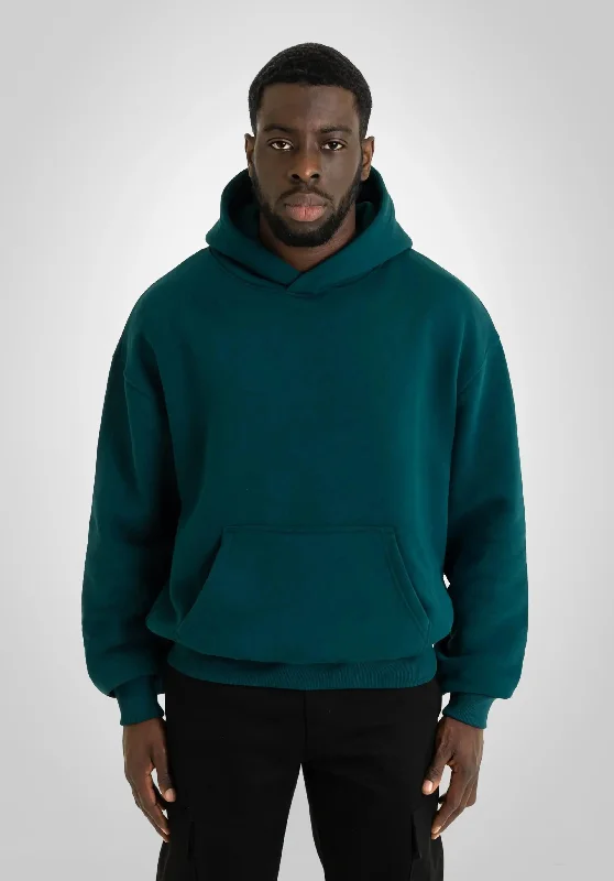 Hurry In Oversize Hoodie -  Dark Pine Green