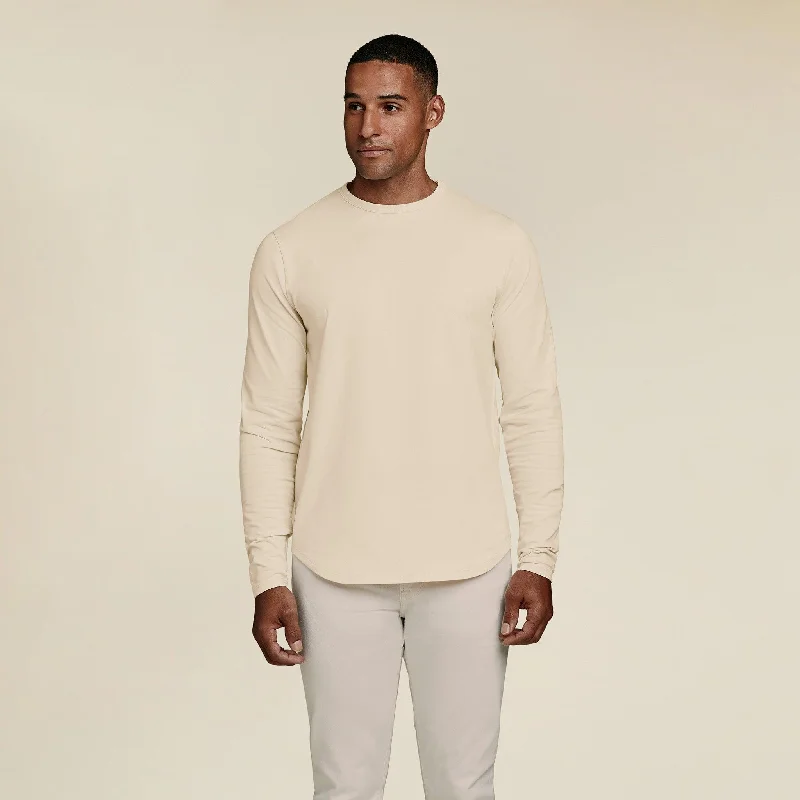 Weekend Shopping Bliss Long Sleeve Curved Hem T-Shirt | Bone