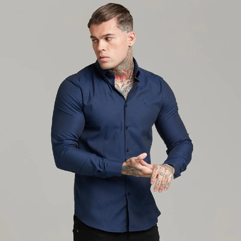Special Offer Father Sons Classic Navy Royal Oxford Luxe Button Down - FS610