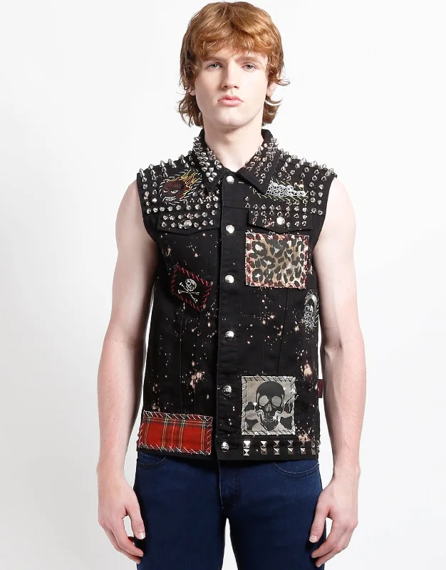 Discount Days HAND STUDDED PUNK VEST