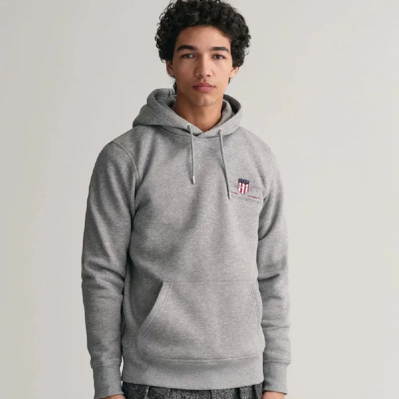 Bonus Savings Archive Shield Hoodie - Grey Melange