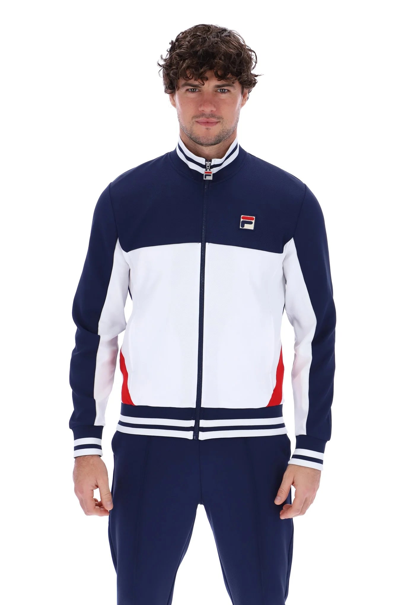Clearance Sale Fila Vintage Men's Tiebreaker Track Top Fila Navy Blue
