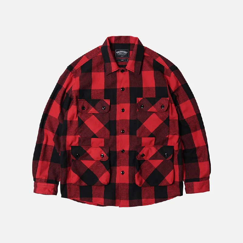 Amazing Deals FrizmWORKS - Buffalo Check Shirt Jacket - Red