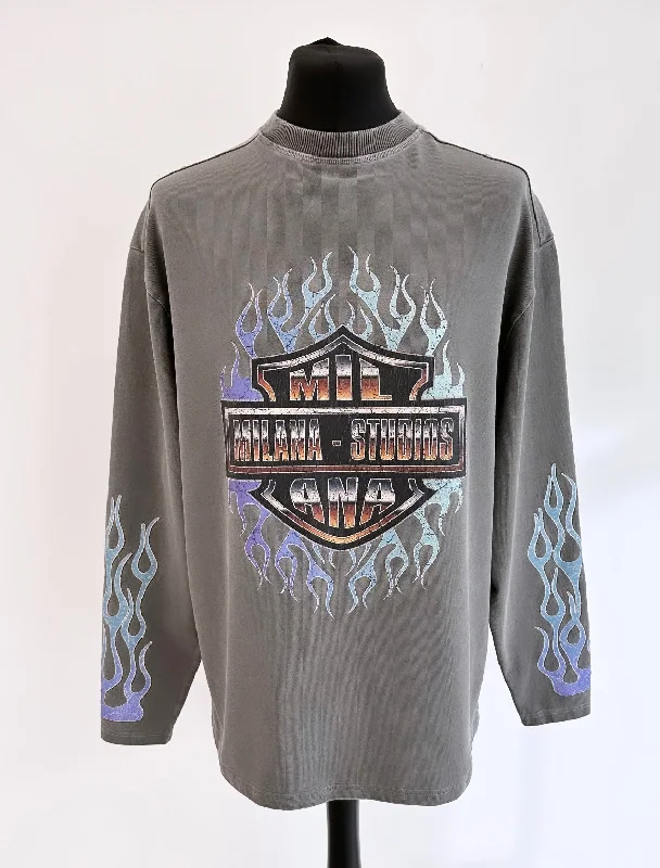 Crazy Deal Charcoal Harley Heavyweight Long-sleeve T-shirt.