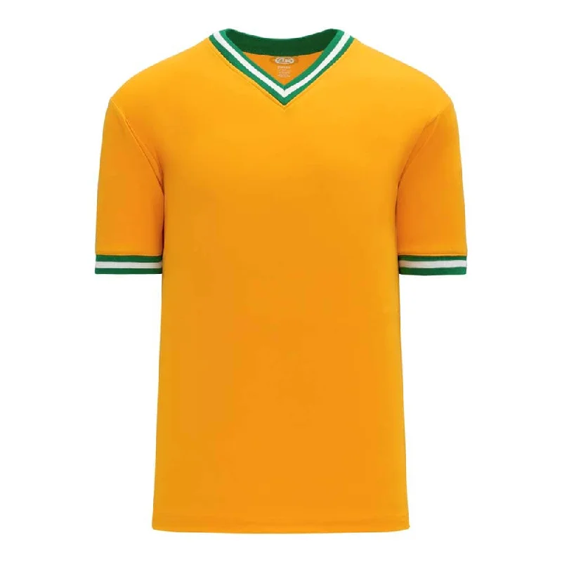Weekend Deals That Thrill Retro V-Neck Dry Flex Pullover Gold-Kelly Green Jersey