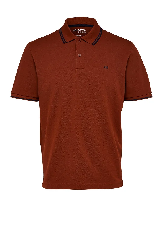 Closeout Sale Selected Homme Dante Sport Polo Shirt, Burnt Henna