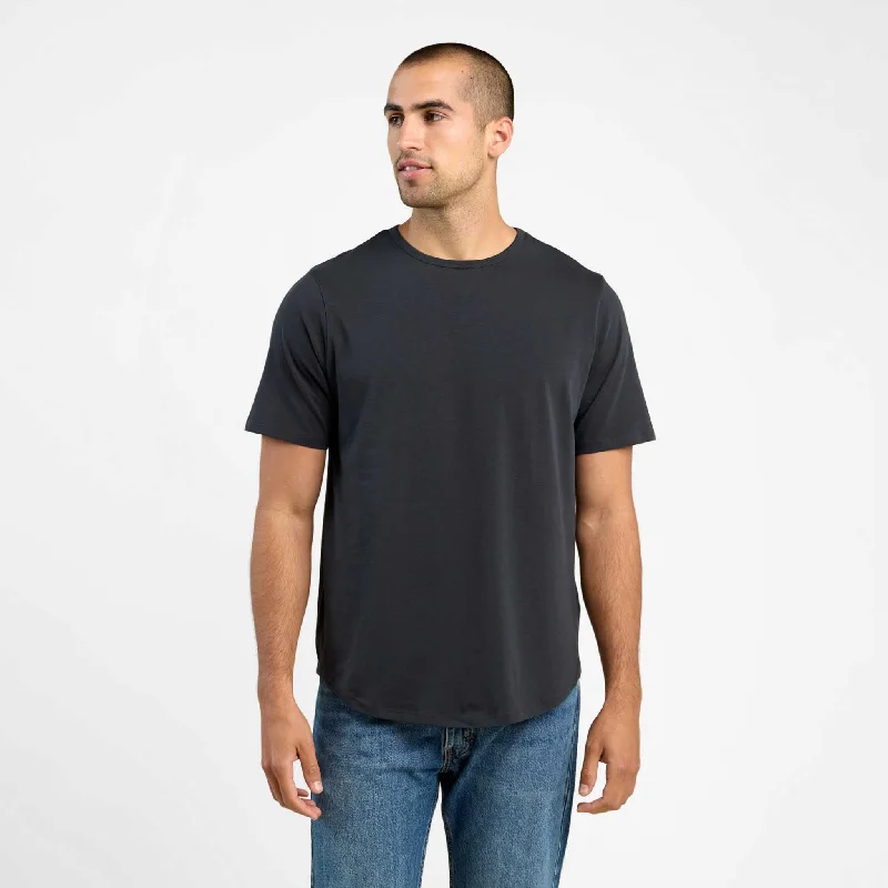 The Best Prices Short Sleeve Curved Hem T-Shirt | Black