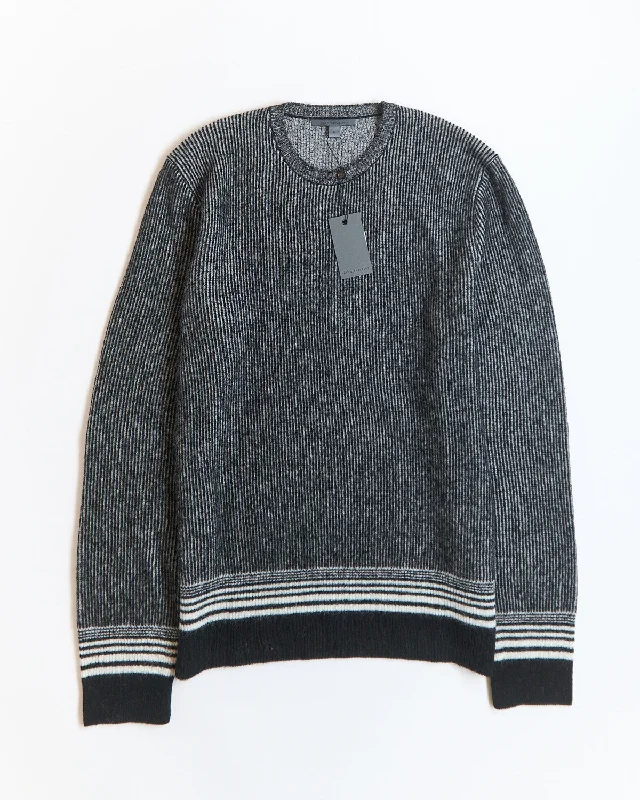 Deal of the Day Tomar Easy Fit Crewneck With Multi Stripes