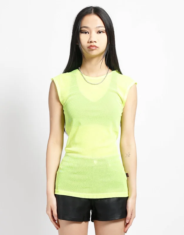 Weekend Offers That Amaze MUSCLE TANK FISHNET LIME