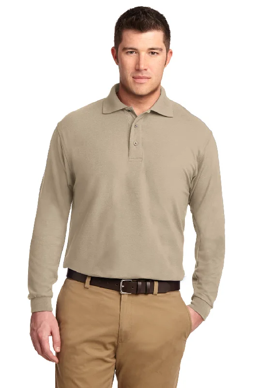 Referral Discount Port Authority Mens Silk Touch Wrinkle Resistant Long Sleeve Polo Shirt - Stone - Closeout Referral Discount Port Authority Mens Silk Touch Wrinkle Resistant Long Sleeve Polo Shirt - Stone - Closeout