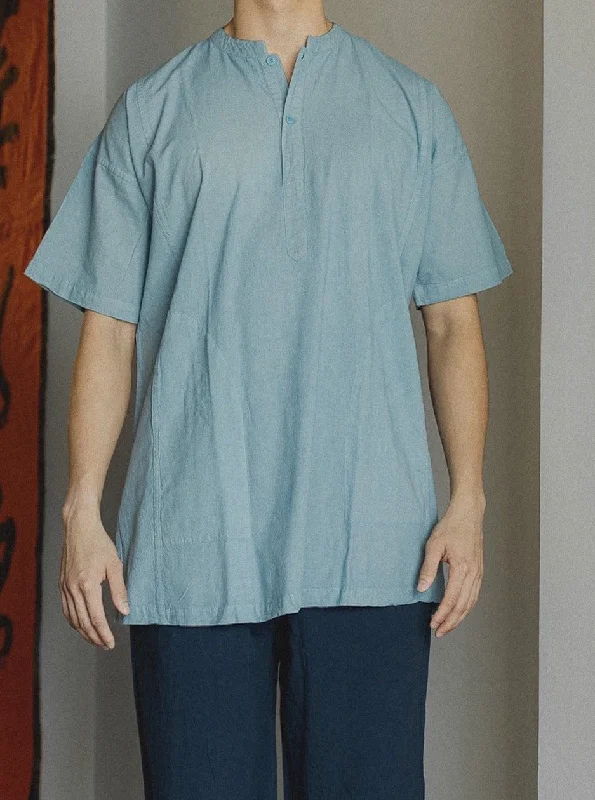 Weekend Deals That Sizzle Hand-dyed Collar Shirt  (Light Blue)